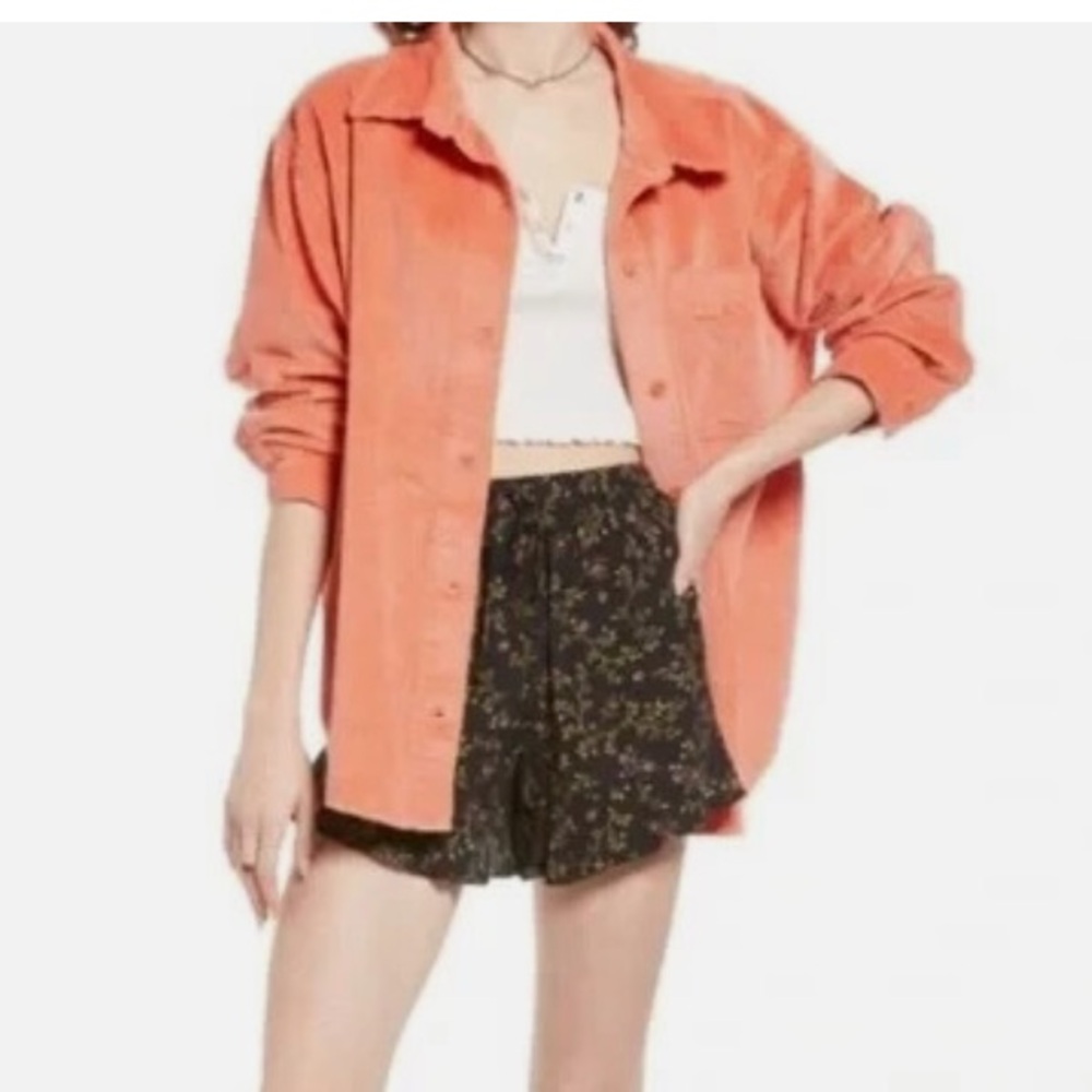 DONATED Nordstrom BP Coral Orange Corduroy Jacket